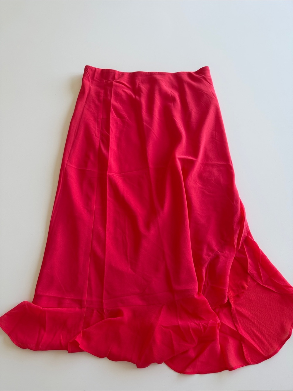 J. Crew Hot Pink High-Low Ruffle Hem Skirt